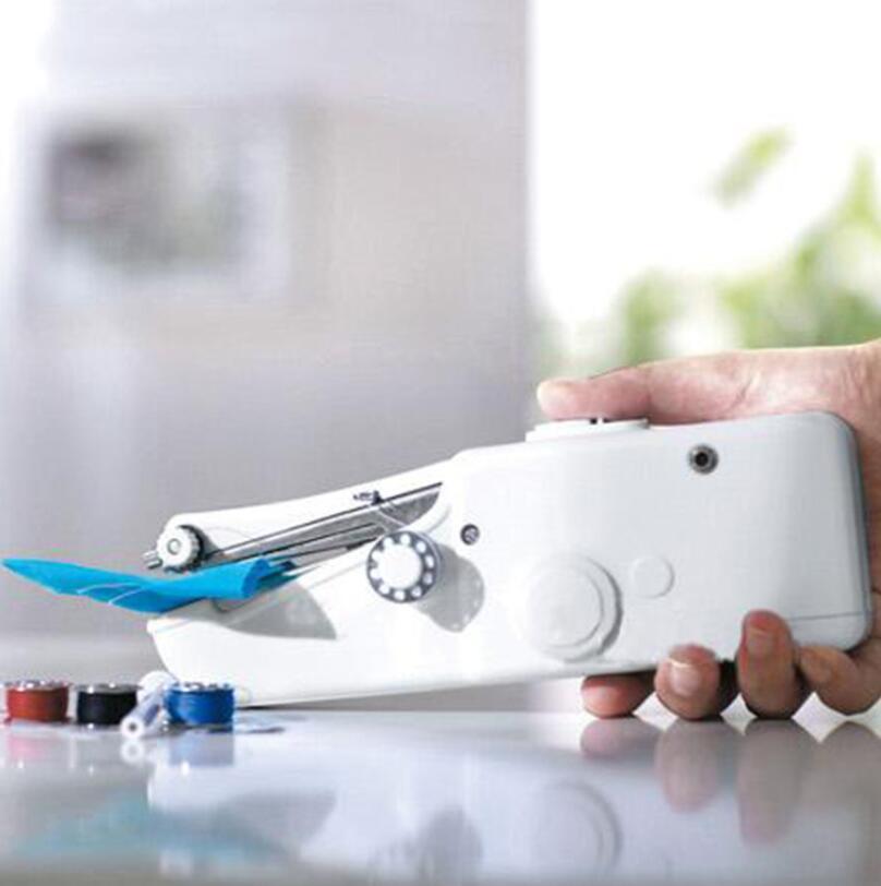 Compact mini handheld sewing machine for home repairs