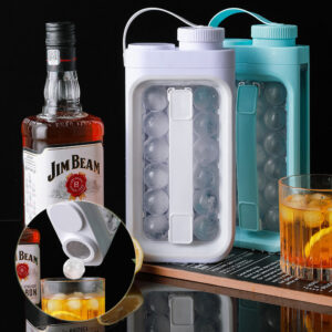 2-in-1 Ice Cube Tray & Water Bottle in light blue color, showing its dual functionality for freezing and drinking.